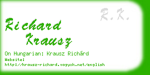 richard krausz business card